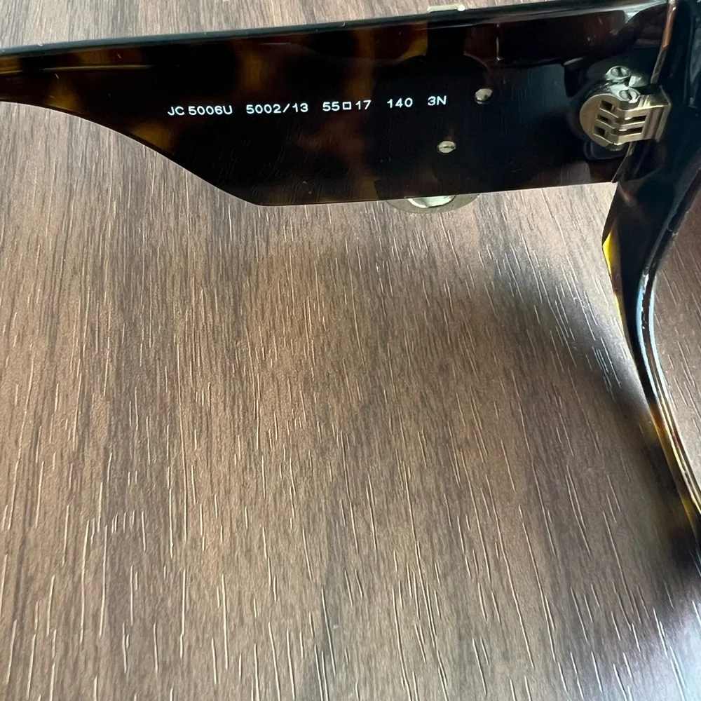 Jimmy Choo Tortoiseshell Shield Sunglasses with Gold JC Accent